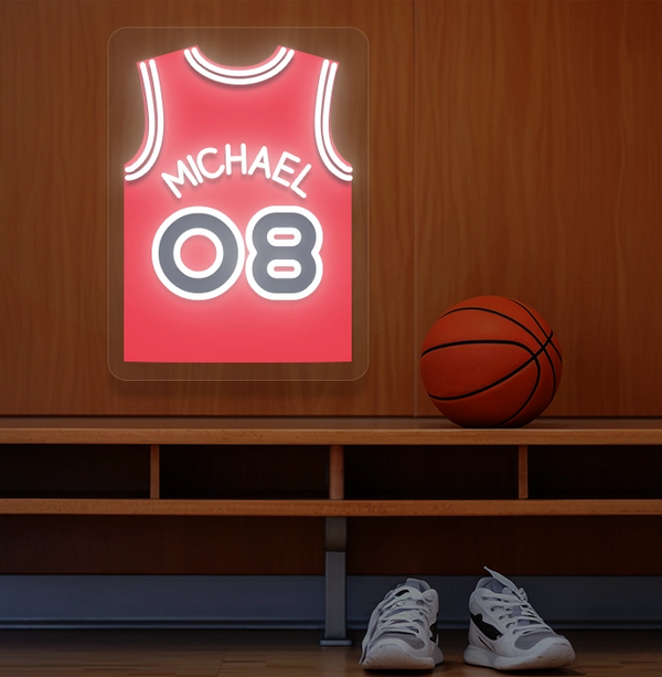 Personalized CHI Jersey Basketball Neon Artwork Sign