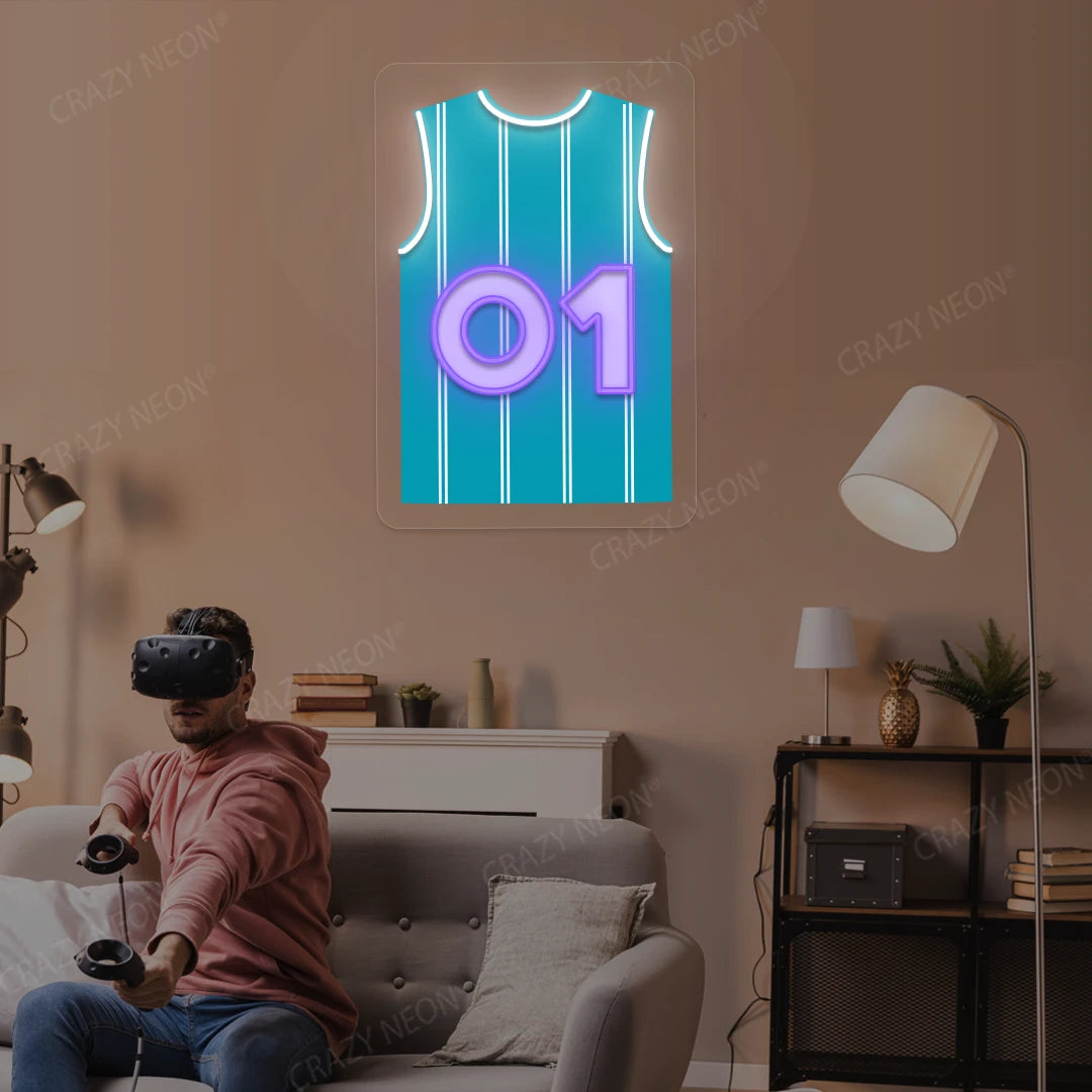 Charlotte Ball 01 Jersey Basketball Neon Artwork