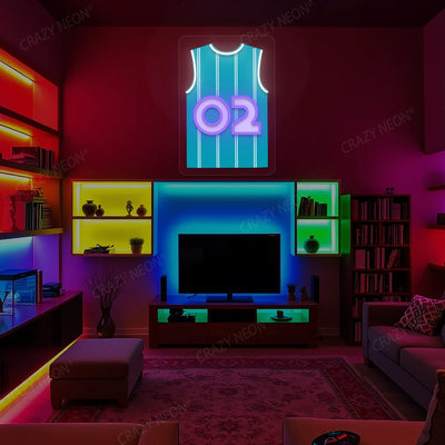 Charlotte Johnson 02 Jersey Basketball Neon Artwork