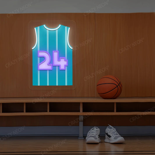 Charlotte Miller 24 Jersey Basketball Neon Artwork