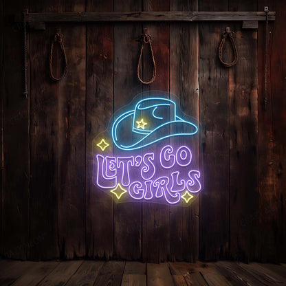 Let's Go Girls Sheriff Neon Sign