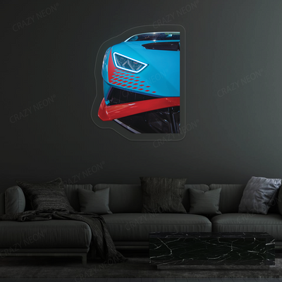 Lambo Huracán STO Headlight Neon Artwork | Iceblue