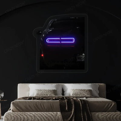 Challenger Hellcat Backlight Neon Artwork | blue