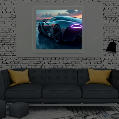 Surge Hypercar Neon Artwork | Purple