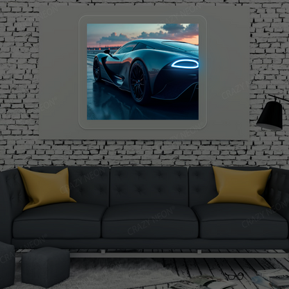 Surge Hypercar Neon Artwork | Iceblue