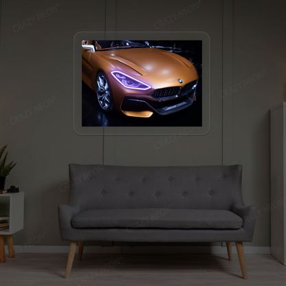 BMW Z4 Headlight Neon Artwork | Purple