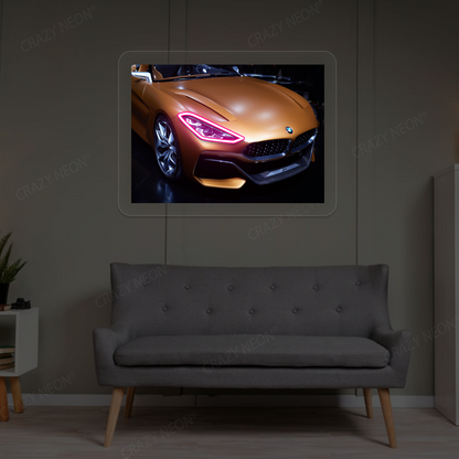BMW Z4 Headlight Neon Artwork | Pink
