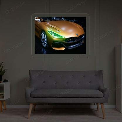 BMW Z4 Headlight Neon Artwork | Green