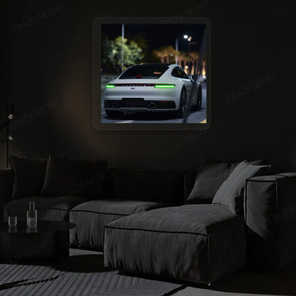 911 Carrera Backlight Neon Artwork | Green