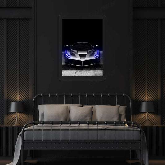 LaFerrari Hypercar Headlight Neon Artwork | Blue