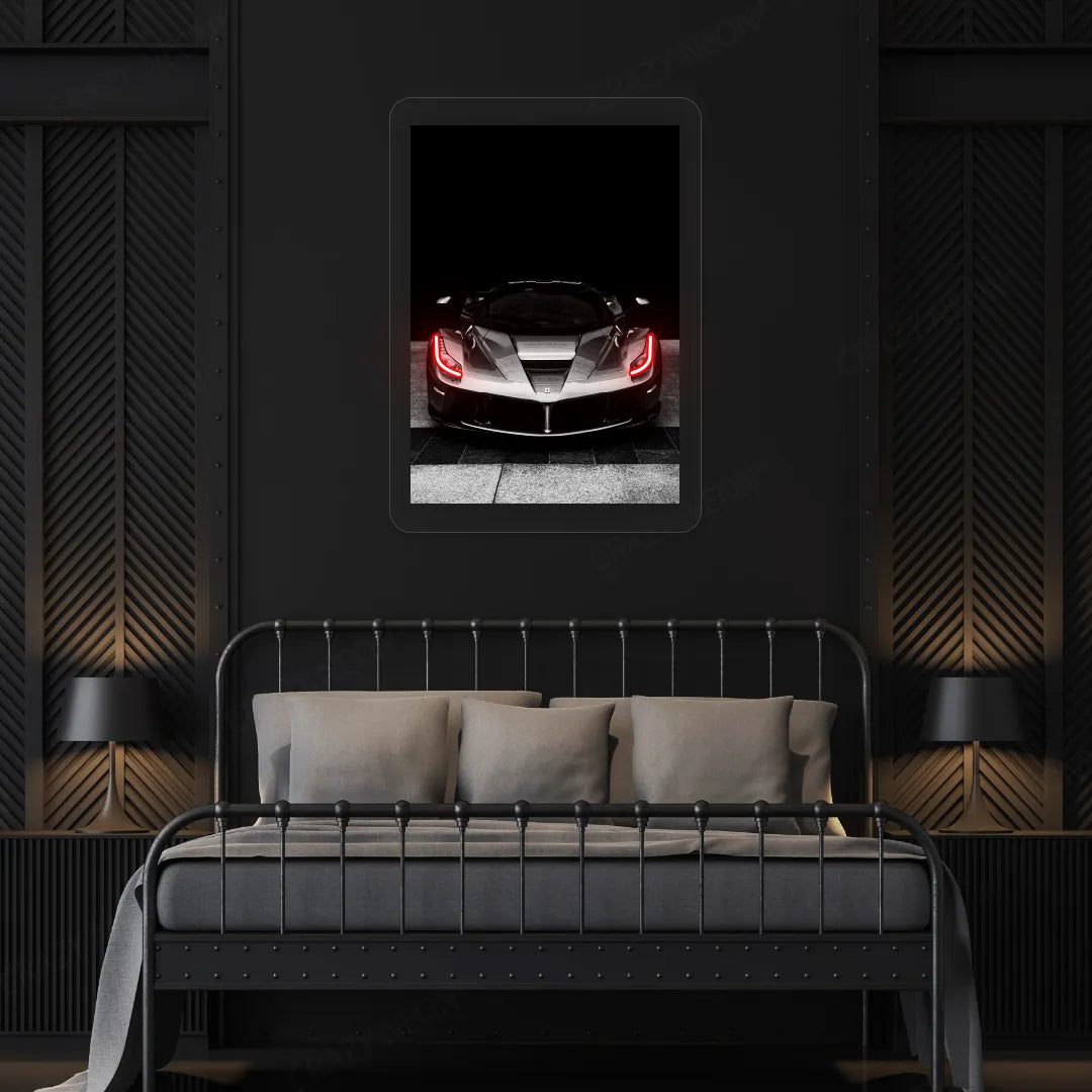 LaFerrari Hypercar Headlight Neon Artwork | Red