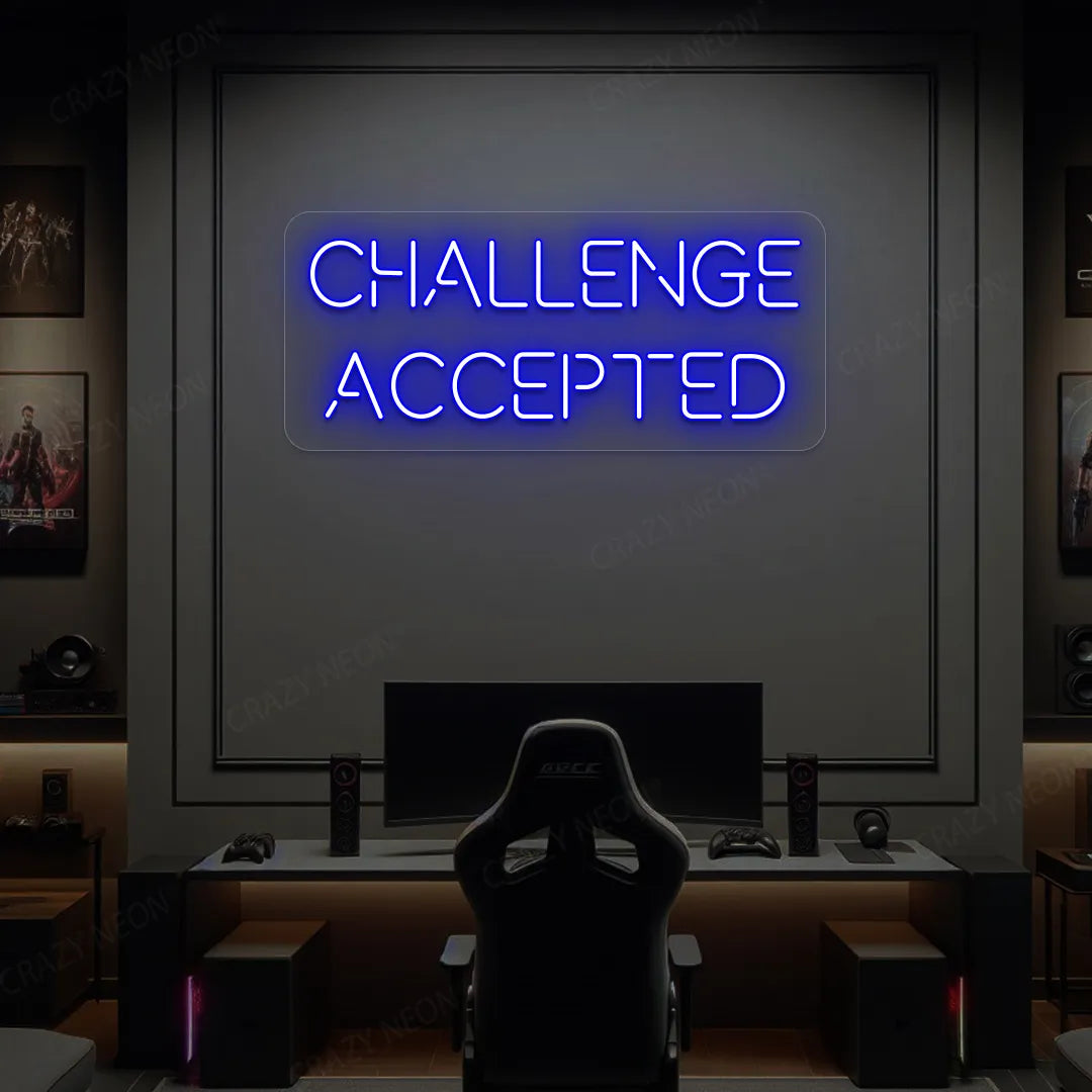Challenge Accepted Neon Sign | Blue