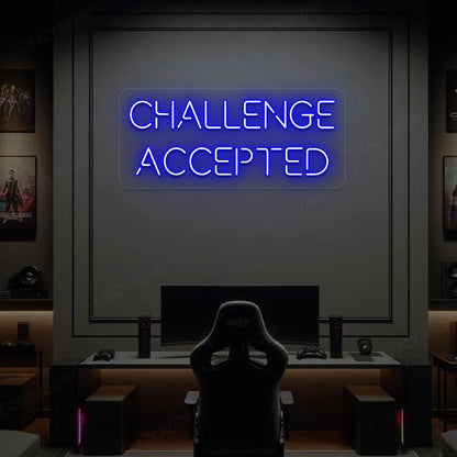 Challenge Accepted Neon Sign | Blue