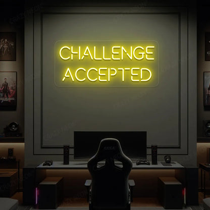 Challenge Accepted Neon Sign | Yellow