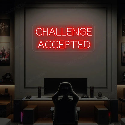 Challenge Accepted Neon Sign | Red