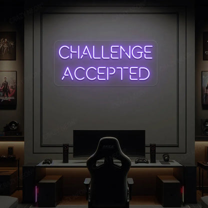 Challenge Accepted Neon Sign | Purple