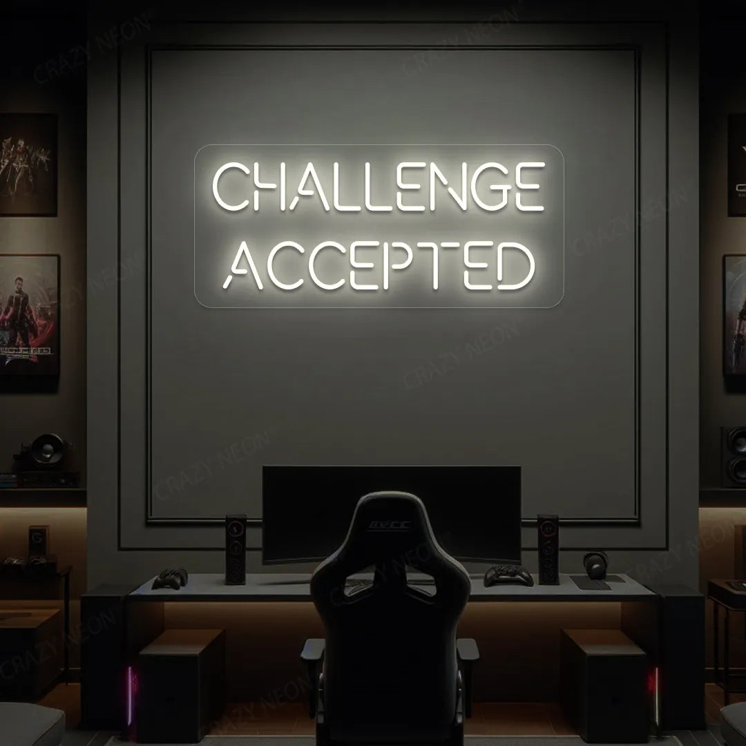 Challenge Accepted Neon Sign | Warmwhite