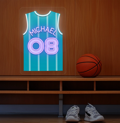 Personalized CHA Jersey Basketball Neon Artwork