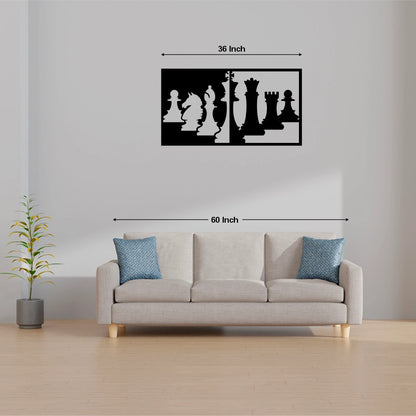 Chess Pieces 3D Wall Art