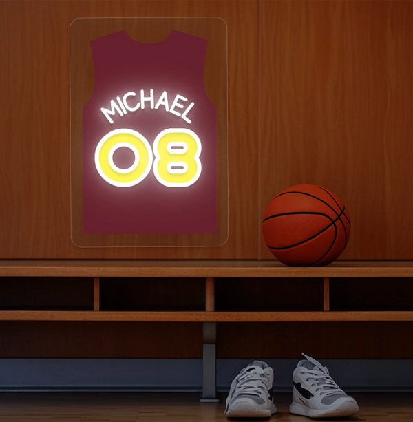 Personalized CLE Jersey Basketball Neon Artwork Sign