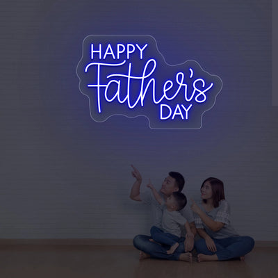 Happy Father's Day Led Neon Sign | Blue