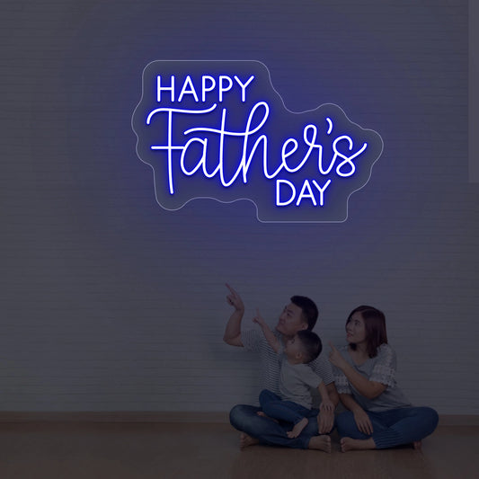 Happy Father's Day Led Neon Sign | Blue 