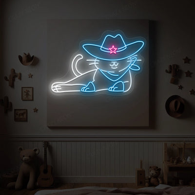 Cowboy Kitty Neon Sign | Iceblue