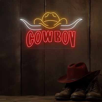 Longhorn Cowboy Neon Sign