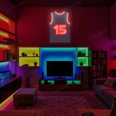 Denver Jokić 15 Jersey Basketball Neon Artwork