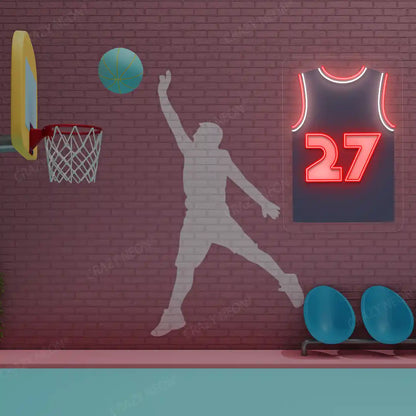 Denver Murray 27 Jersey Basketball Neon Artwork