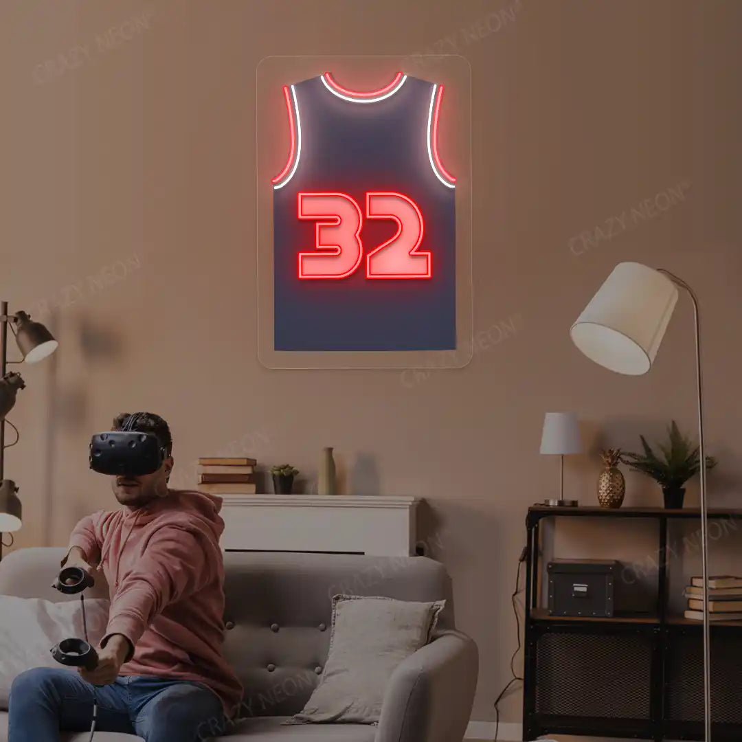 Denver Gordon 32 Jersey Basketball Neon Artwork