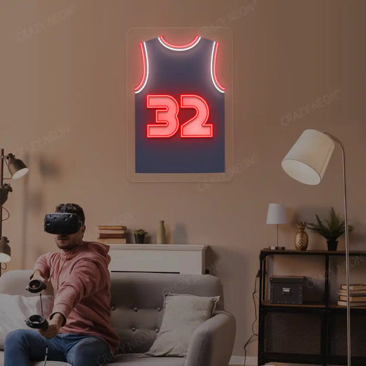 Denver Gordon 32 Jersey Basketball Neon Artwork