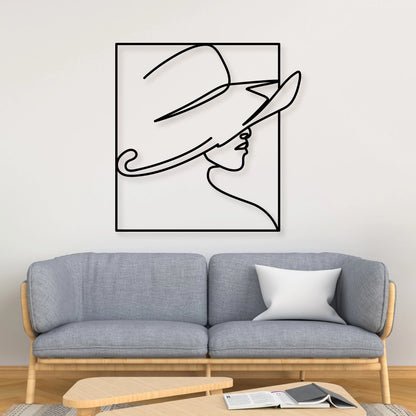 Women With Hat Metal Wall Art