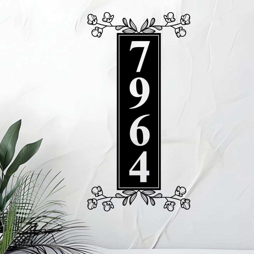 Metal Vertical House Number Sign