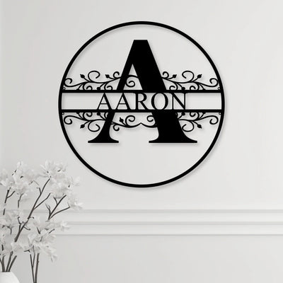 Metal Initial Name Sign