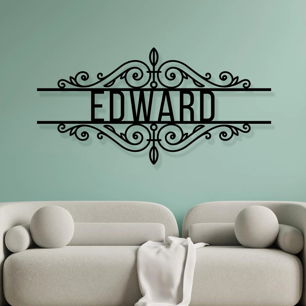 Personalized Ornate Metal Name Sign