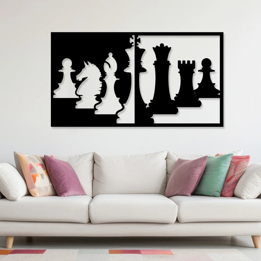 Chess Pieces 3D Wall Art