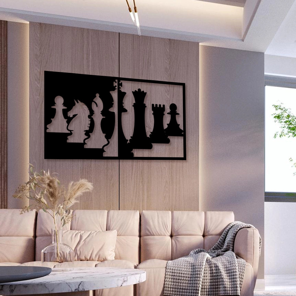 Chess Pieces 3D Wall Art