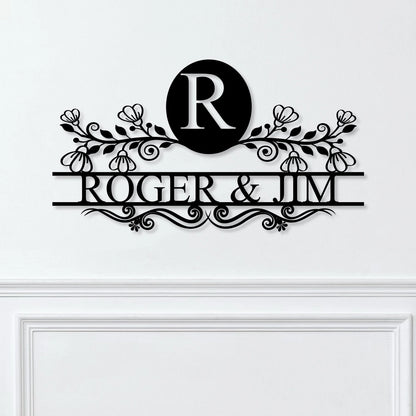 Personalized Metal Monogram Sign