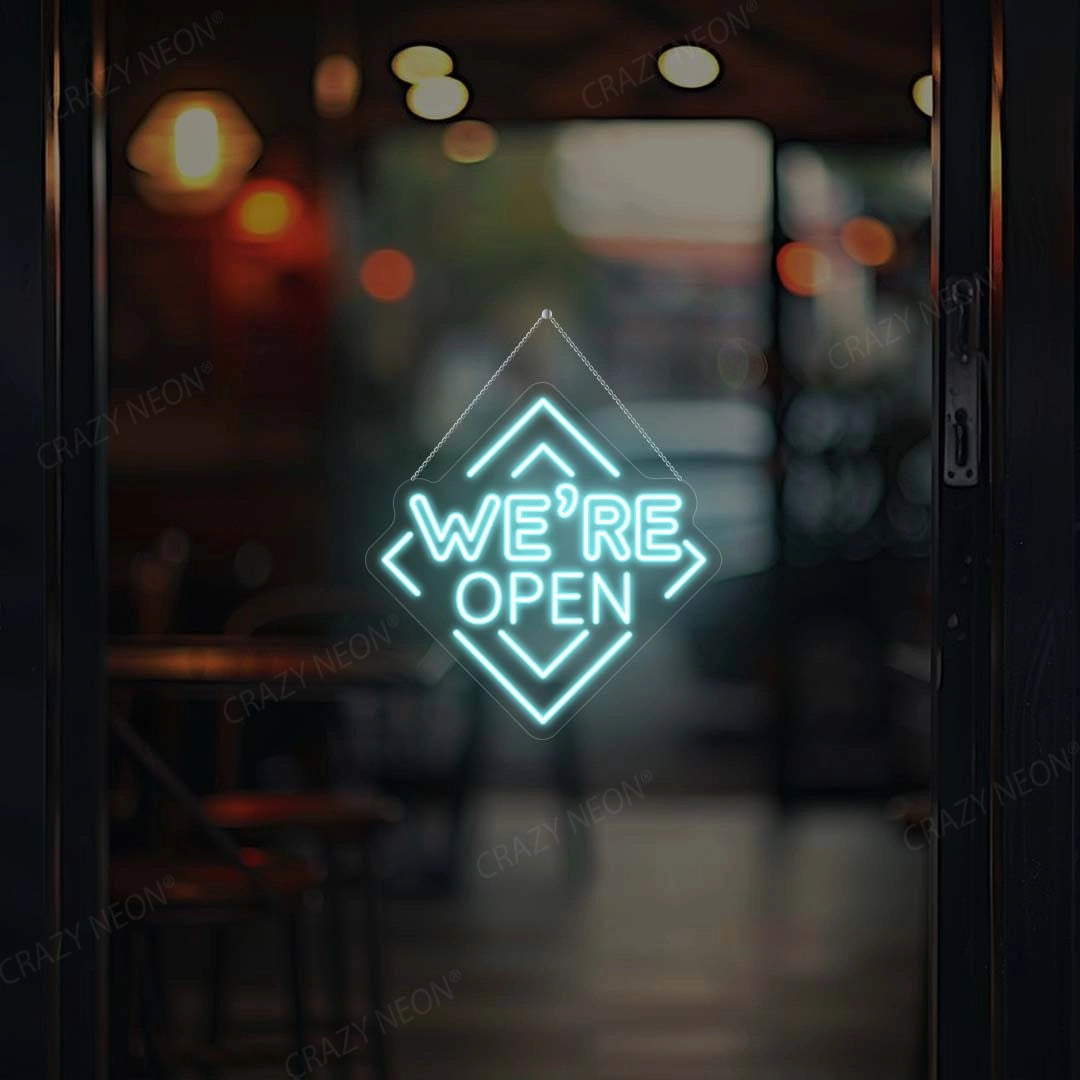 We Are Open Square Sign | Iceblue