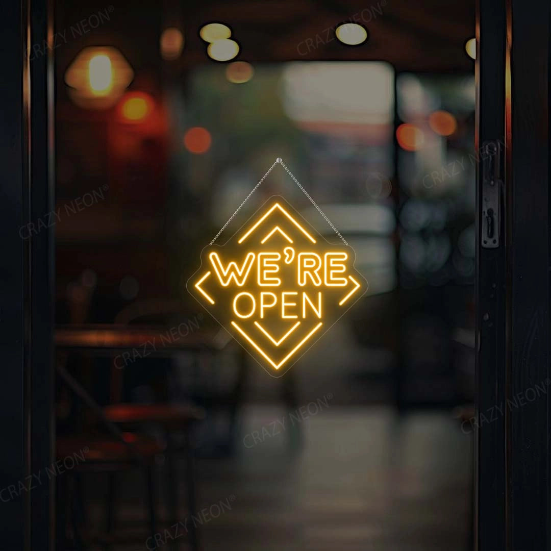 We Are Open Square Sign | Orange