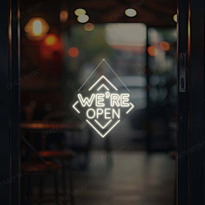 We Are Open Square Sign | waarmwhite