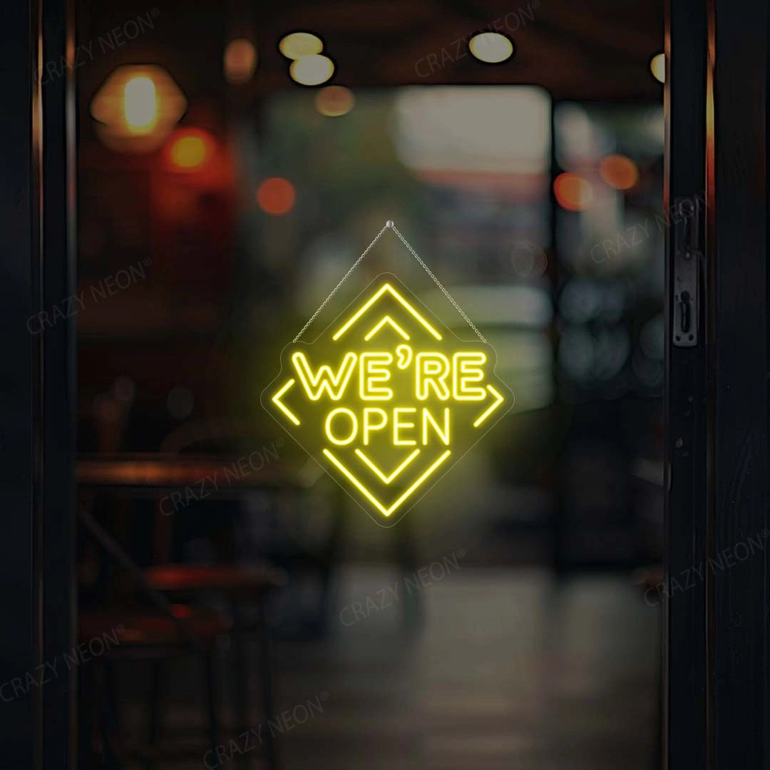 We Are Open Square Sign | Yellow