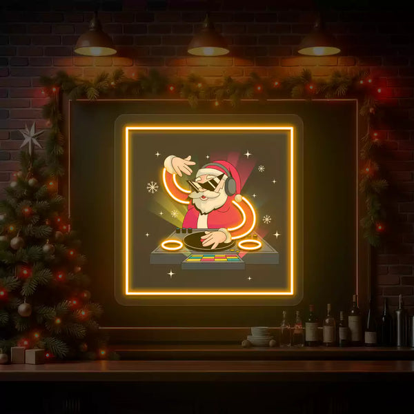 DJ Vibes Santa Neon Artwork Sign