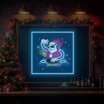 DJ Vibes Santa Neon Artwork | Iceblue