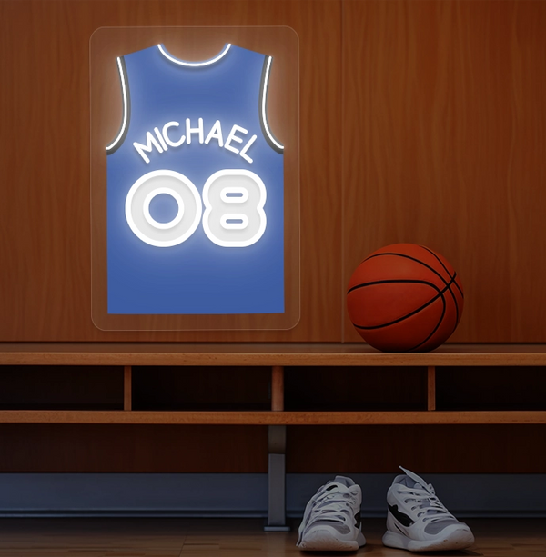 Personalized DAL Jersey Basketball Neon Artwork Sign
