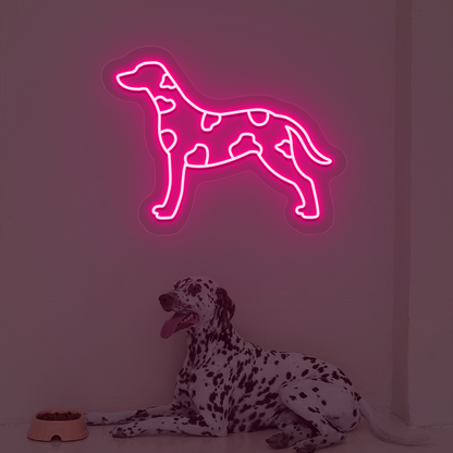 Dalmatian Dog Neon Sign | Pink