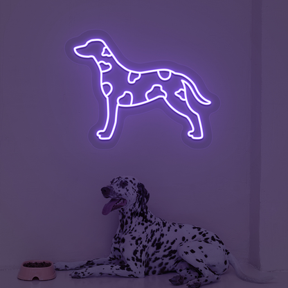 Dalmatian Dog Neon Sign | Purple
