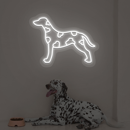 Dalmatian Dog Neon Sign | White