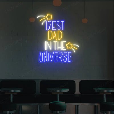 Best Dad In The Universe Neon Sign | Warmehite